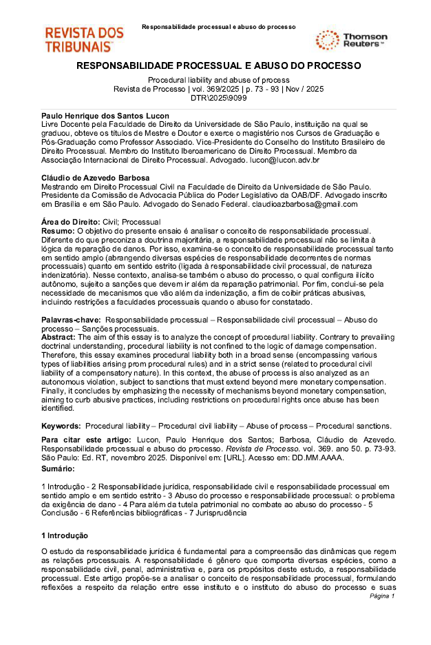 image:Responsabilidade Processual e Abuso do Processo